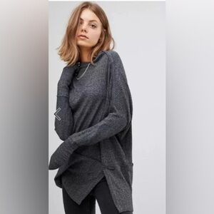 FREE PEOPLE LONDONTOWN THERMAL TOP IN BLACK